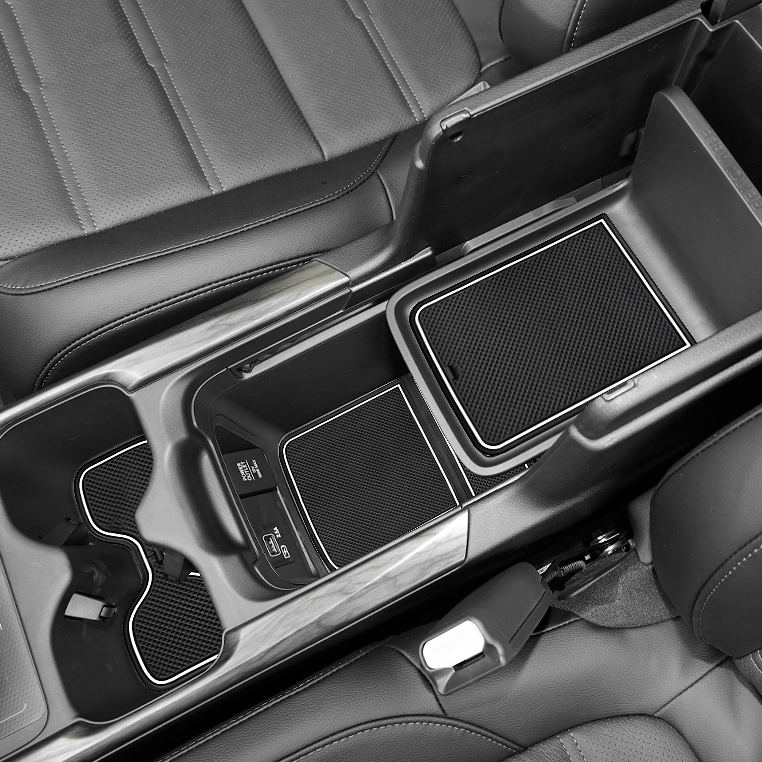 Senshine For Honda Cr-V Crv Accessories 2020 2021 2022 Cup Holder Insert Center Console Liner Trim Door Packet Mats Non-Slip Anti Dust Premium Custom Interior 20Pc Set (White Trim)