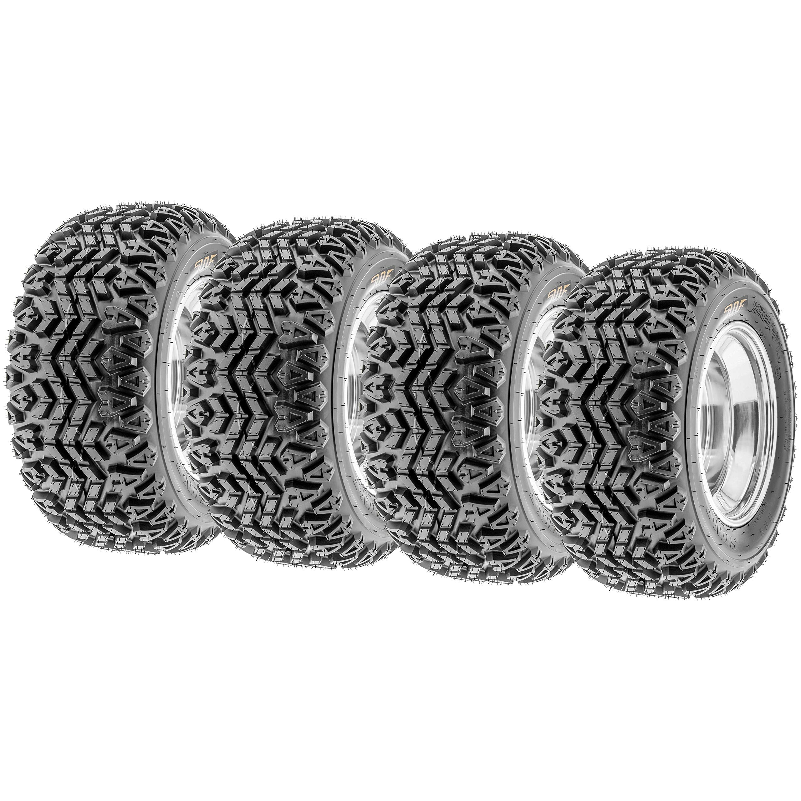 Set Of 4 Sunf G003 All-Terrain 25X10-12 Front & 25X10-12 Rear Atv Utv Golf-Cart Turf Trail Tires, 4 Ply, Rim(S) Not Included
