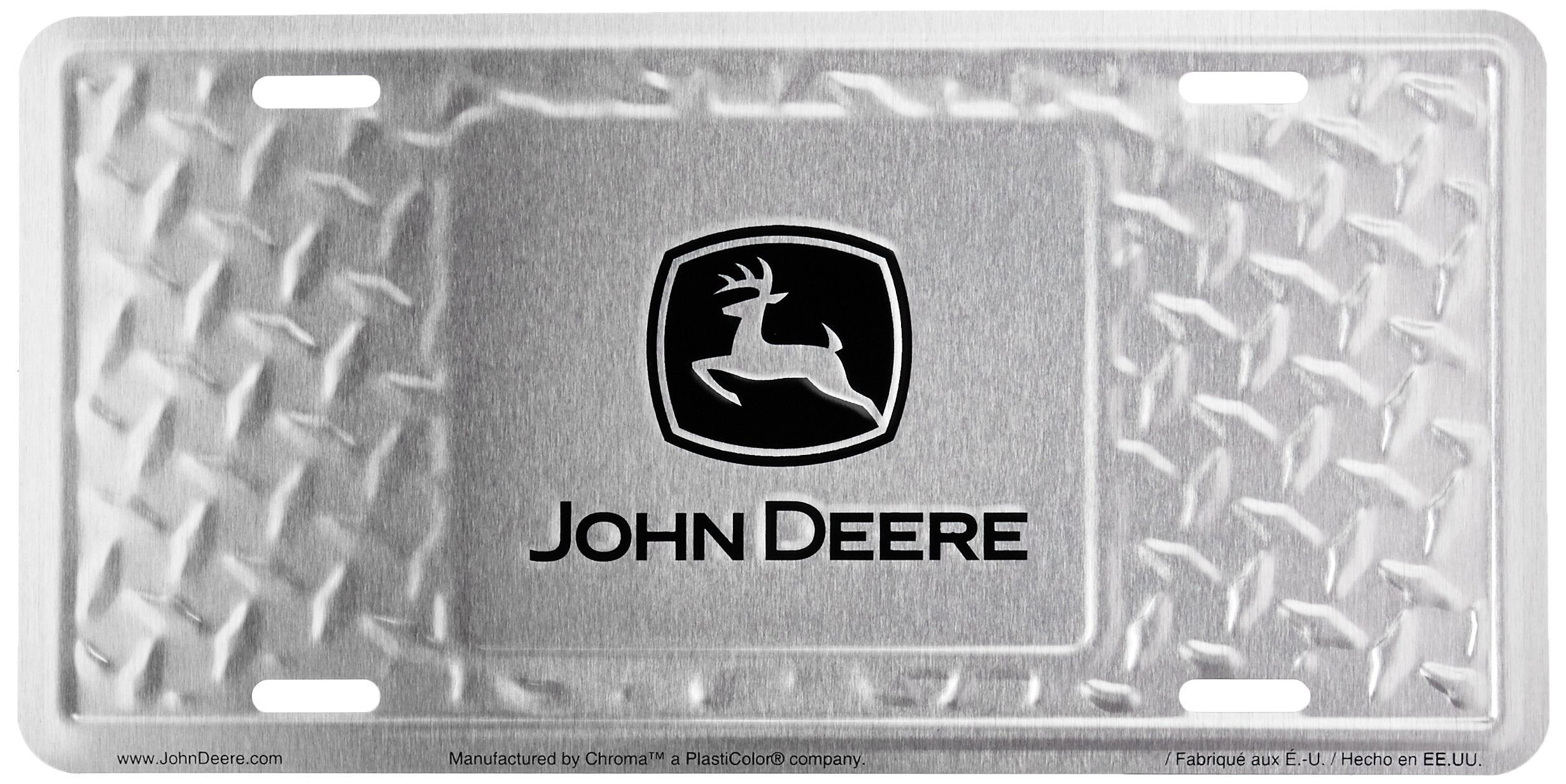 Chroma 55011 John Deere Treadplate Stamped Metal Tag, Silver