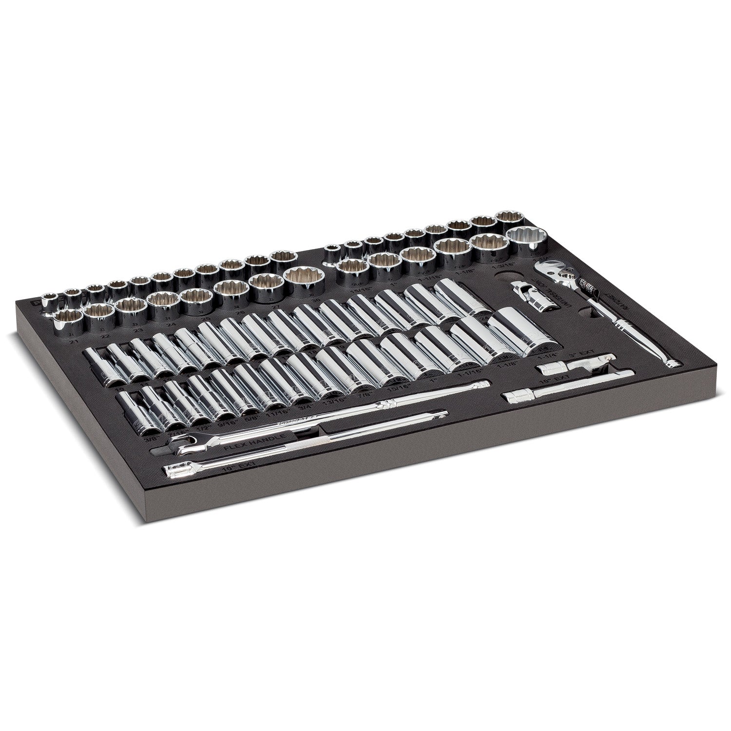 69 Piece Pro Tech 1/2 in. Dr. SAE & Metric Socket Set
