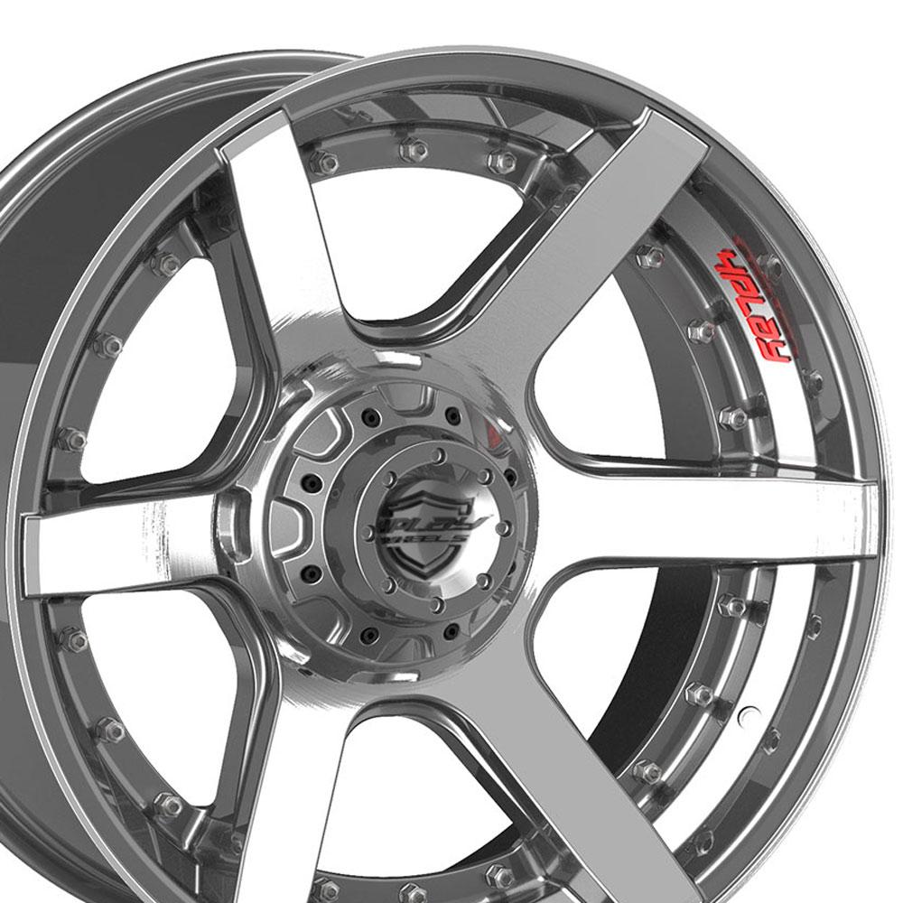 22" 4PLAY Wheel fits GM-Ford-Lincoln-Nissan-Toyota - 4P60 Brushed Gunmetal Rim 22x12