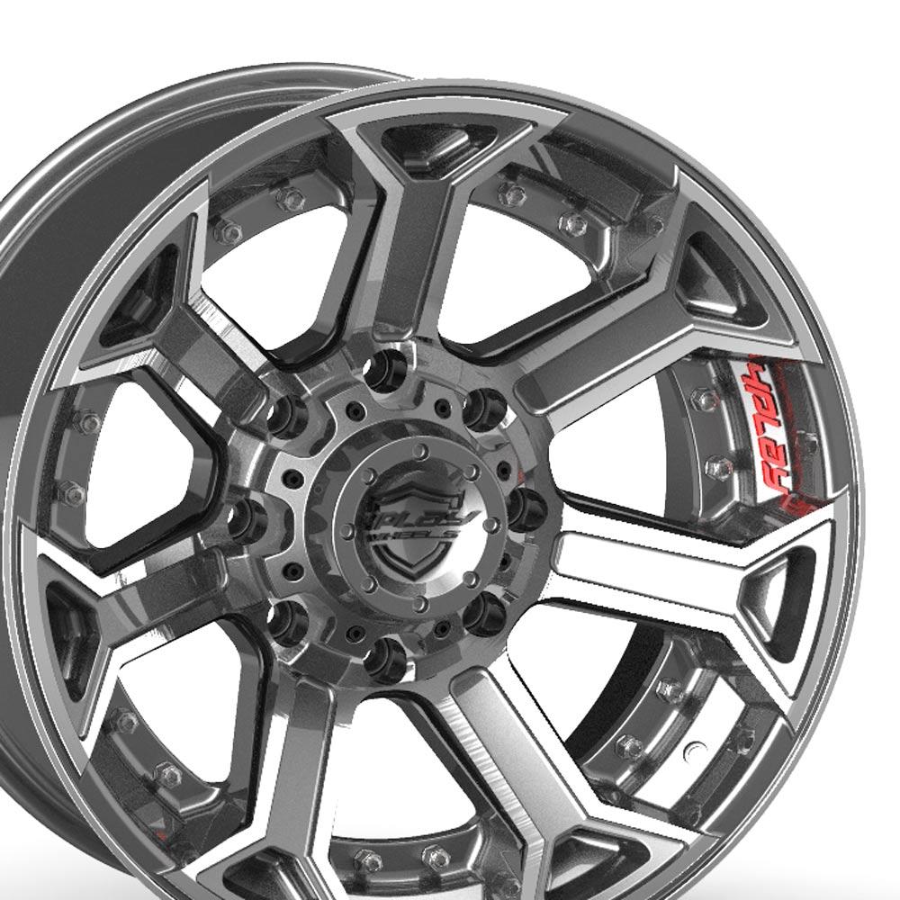 20" 4PLAY Wheel fits Chevy-GMC - 4P70 Brushed Gunmetal Rim 20x10