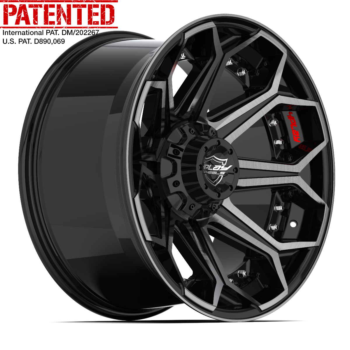 22" 4PLAY Wheel fits Ram-Dodge-Jeep-GM-Ford - 4P80R Brushed Black Rim 22x10
