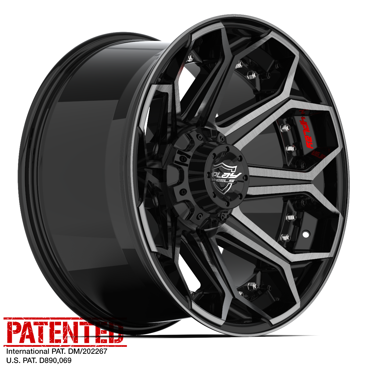 22" 4PLAY Wheel fits Ram-Dodge-Jeep-GM-Ford - 4P80R Brushed Black Rim 22x12