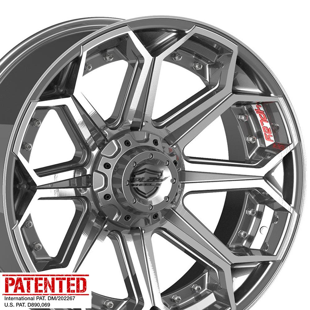 22" 4PLAY Wheel fits GM-Ford-Lincoln-Nissan-Toyota - 4P80R Brushed Gunmetal Rim 22x12