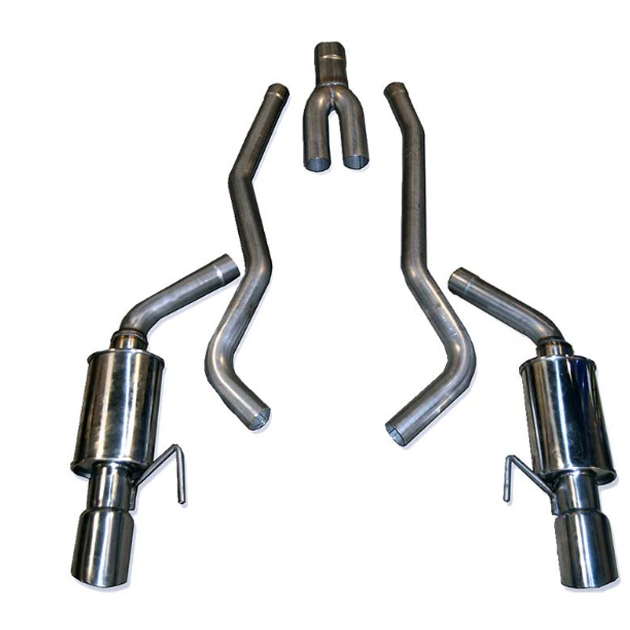 MRT 3" Sport Touring Cat Back Exhaust System w/ 4" Dual Polished Tips :: 2015-2025 Ford Mustang EcoBoost Coupe w/ Non-Active Exhaust