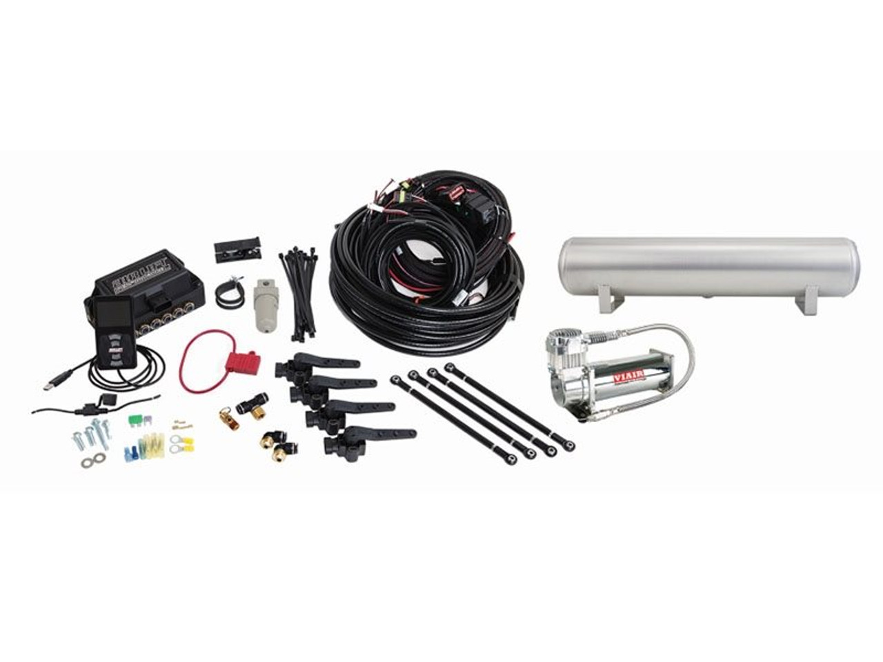 Air Lift Performance 3H 3/8" Line, w/ Compressor, 4 Gallon 5-Port Raw Aluminum Tank :: 2010-2024 Camaro