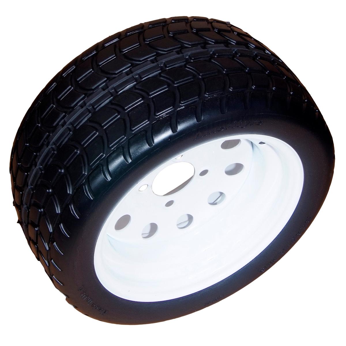 Amerityre Turf Tread Wheel/Tire Assembly 18-8.50-12 White Hub 4 on 4 Solid Flat Free Golf Cart Tire