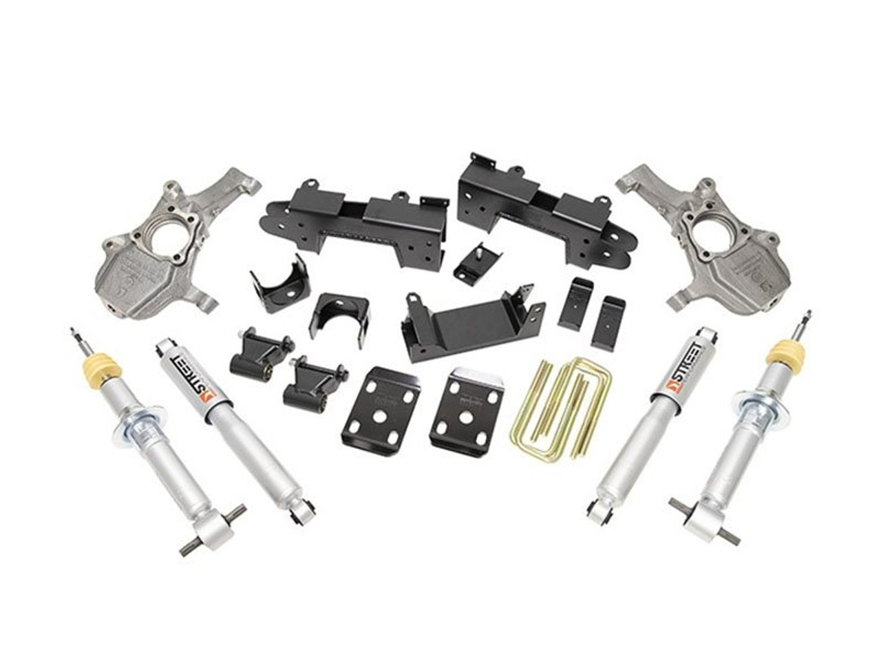 Belltech Lowering Kit With Street Performance Shocks, 2"-4" Front / 6" Rear :: 2019-2025 Silverado & GMC Sierra 1500 2WD 2WD Extended or Crew Cab, Short Bed