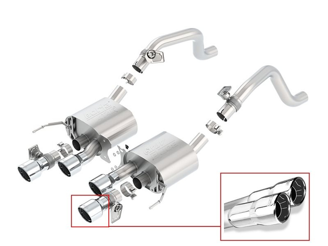 Borla 2.75" ATAK Axle-Back Exhaust System w/ 4.25" Quad Polished Tips :: 2014-2019 C7 Corvette w/ AFM & NPP Valves
