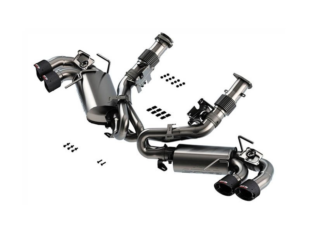 Borla 2.75" S-Type Cat-Back Exhaust System, 4" Quad Carbon Fiber Tips :: 2020-2025 C8 Corvette & E-Ray