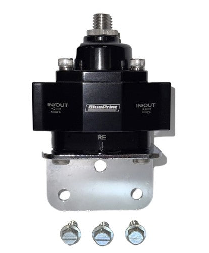 Regulator, Billet Fuel Pressure Regulator, Return Style, 4.5-9 PSI, 8AN ORB, BluePrint Logo, Black