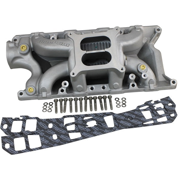 Dual Plane Aluminum Intake Manifold Kit - Square Bore - Ford SB 302 c.i. Compatible - Natural