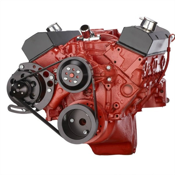 GM SB Compatible Front Accessory Drive - Quick Serpentine with Alternator | Water Pump | Brackets and Bolts