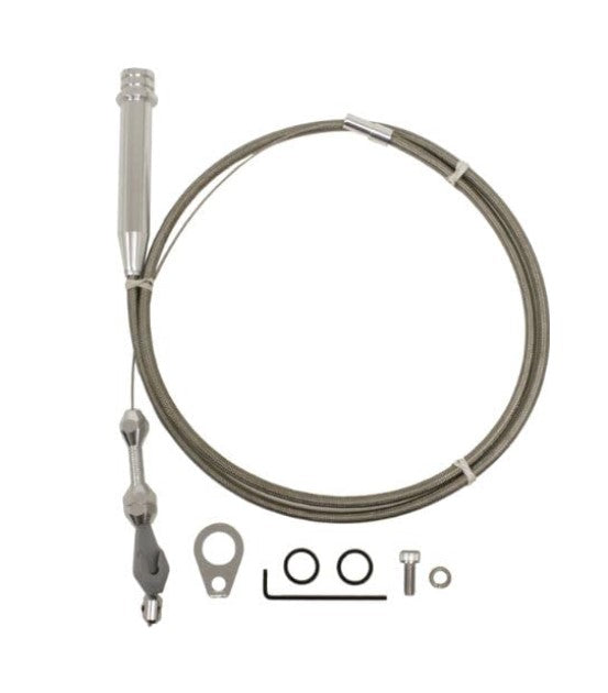 Cable Kit, Chevy - GM 700R4 Transmission Kickdown, Stainless Braided