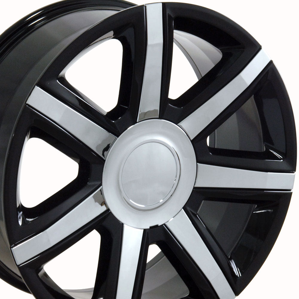 22" Fits Cadillac - Escalade Style Wheel - Black with Chrome Insert 22x9