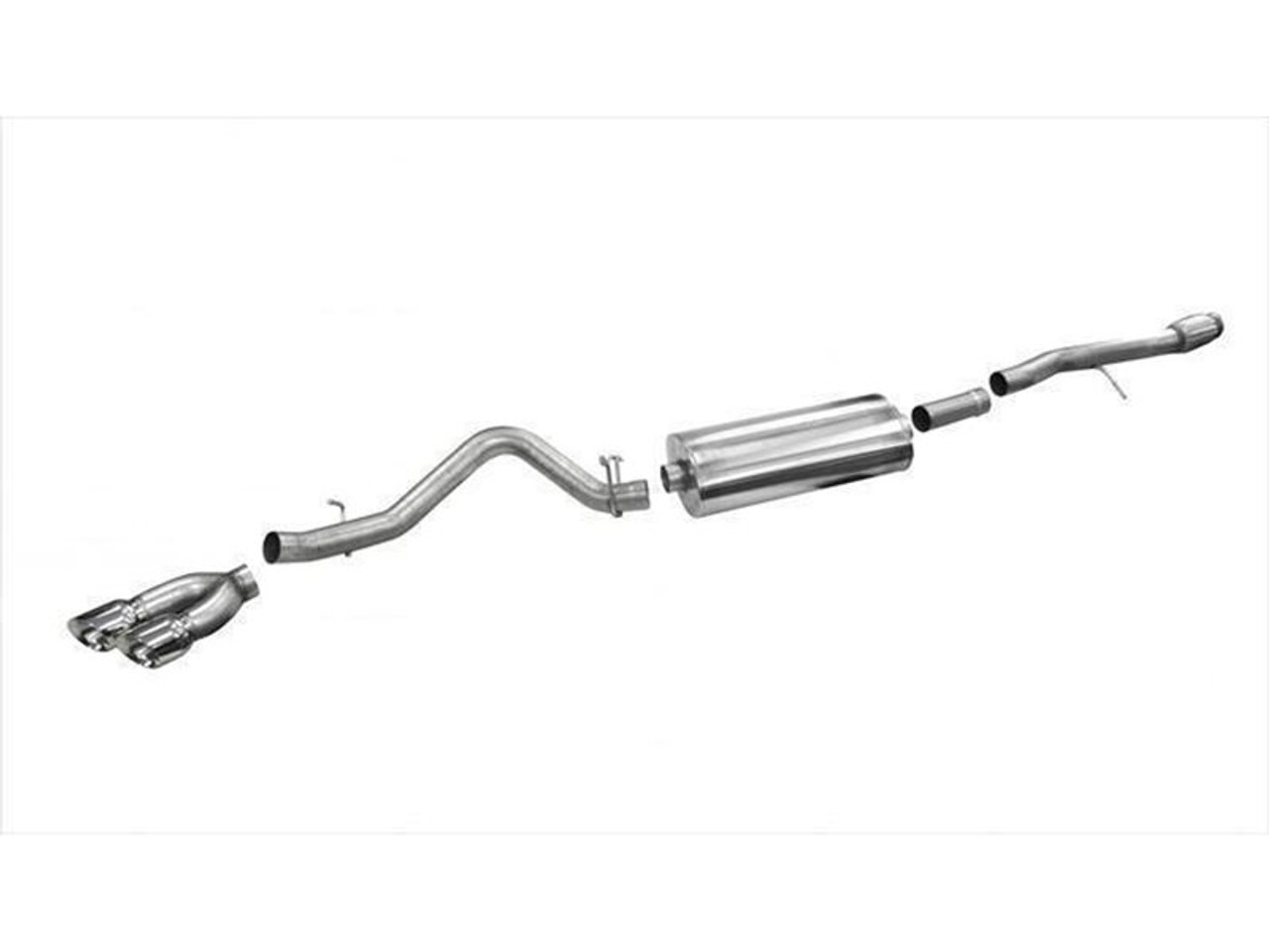 Corsa Sport 3.5" Cat-Back Exhaust System w/Single Side Exit, Dual 4.5" Polished Tips :: 2014-2018 Silverado & GMC Sierra 1500 6.2L