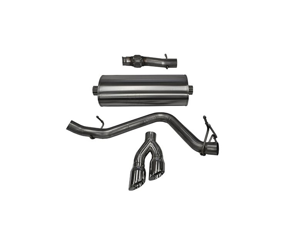Corsa Sport 3" Cat-Back Exhaust System w/Single Side Exit, Dual 4" Polished Tips :: 2014-2018 Silverado & GMC Sierra 1500 5.3L 119WB
