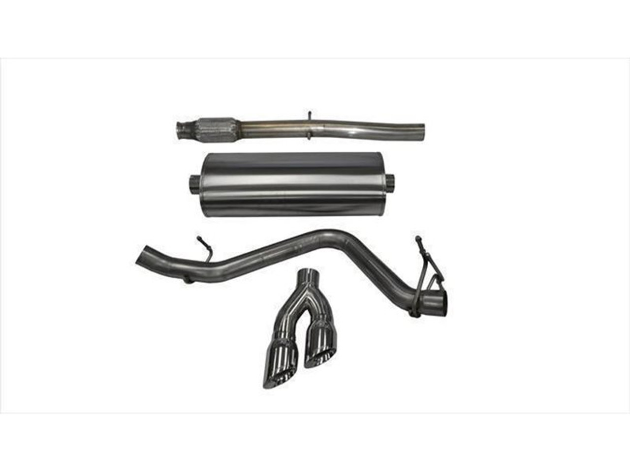 Corsa Sport 3" Cat-Back Exhaust System w/Single Side Exit, Dual 4" Polished Tips :: 2014-2018 Silverado & GMC Sierra 1500 5.3L 153WB