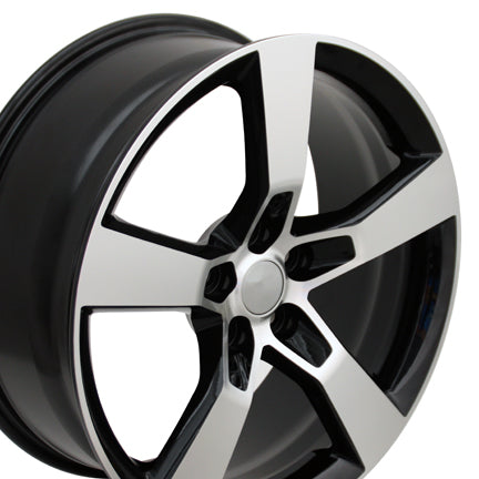 20" Fits Chevrolet - Camaro SS Style Wheel - Black Mach'd Face 2x8