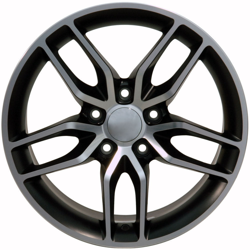 17" fits Chevrolet - C7 Stingray Wheel - Satin-Black-Machined 17x9.5