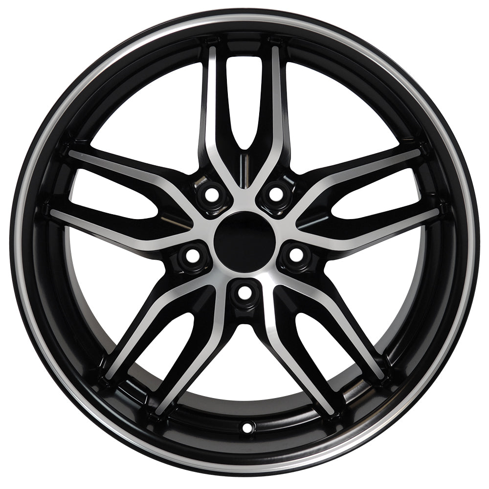 17" fits Chevrolet - Corvette Deep Dish Wheel - Satin Black Machined Face 17x9.5