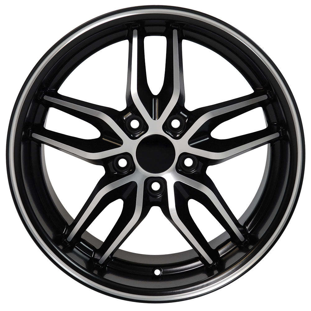 18" fits Chevrolet - Corvette Deep Dish Wheel - Satin Black Machined Face 18x1.5