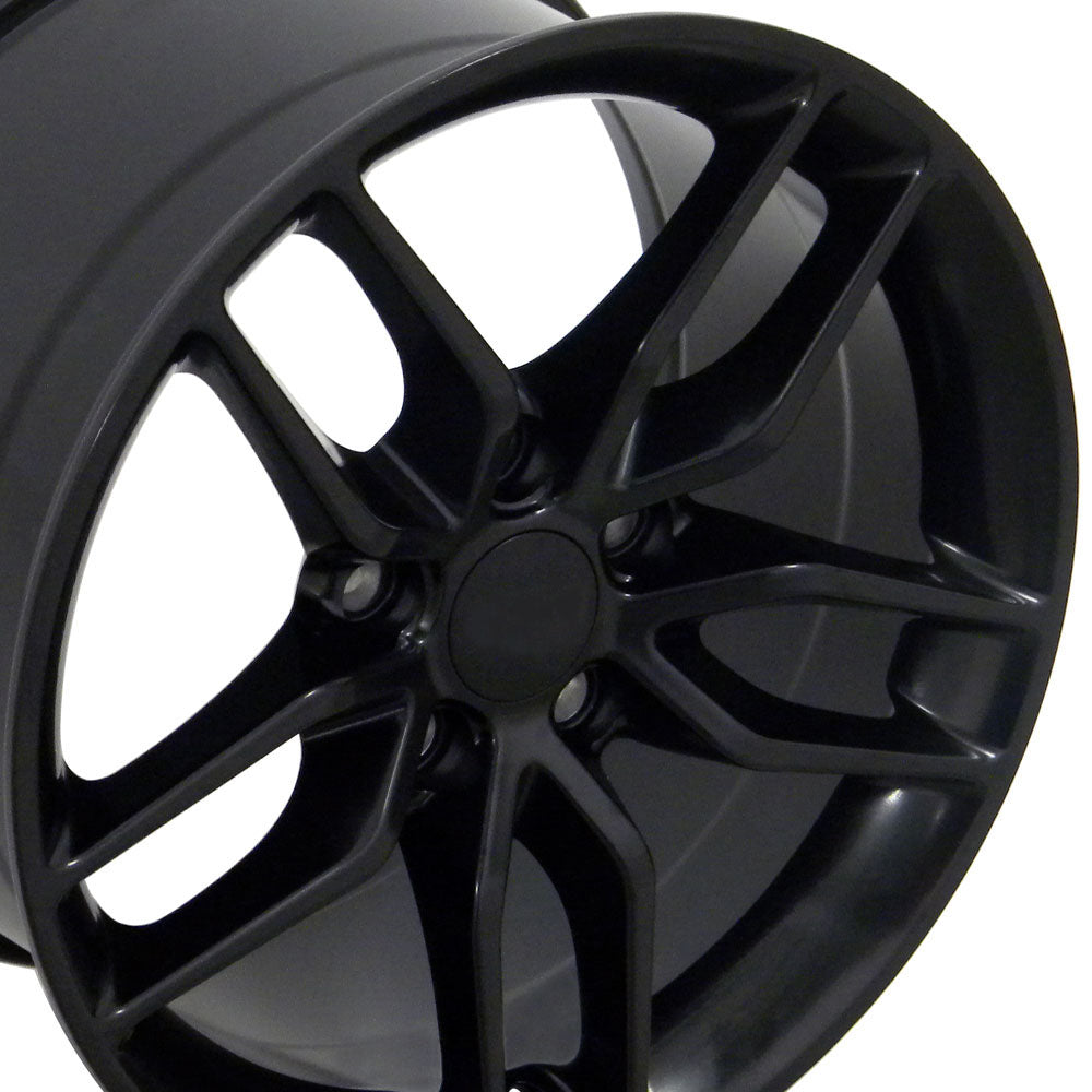 18" Fits Chevrolet - Corvette Stingray Style Wheel - Satin Black 18x8.5
