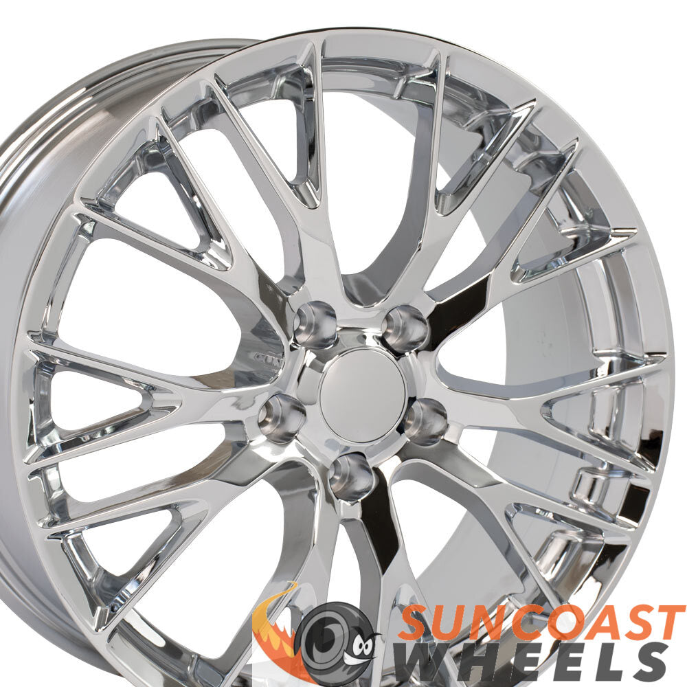 20" Fits Corvette Wheel - C7 Z06 Rim Style - CV22C 20x10 Chrome Corvette Rim Flow Forged