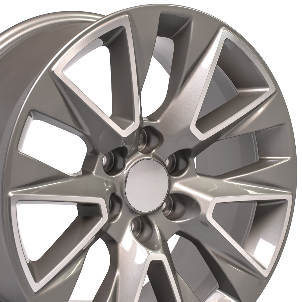 20" 20x9-inch Rim Fits Chevy Silverado LTZ Silver Machined Chevy Truck Wheel