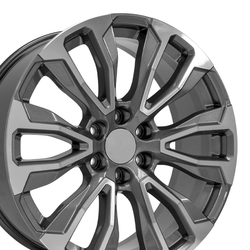 22" Wheel fits GMC Yukon 1500 - CV30 Gunmetal Machined 22x9