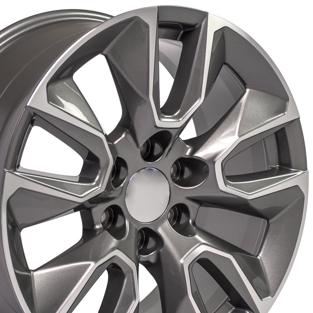 20" Rim Fits Chevy Silverado RST CV32 Gunmetal Machined Chevy Truck Wheel