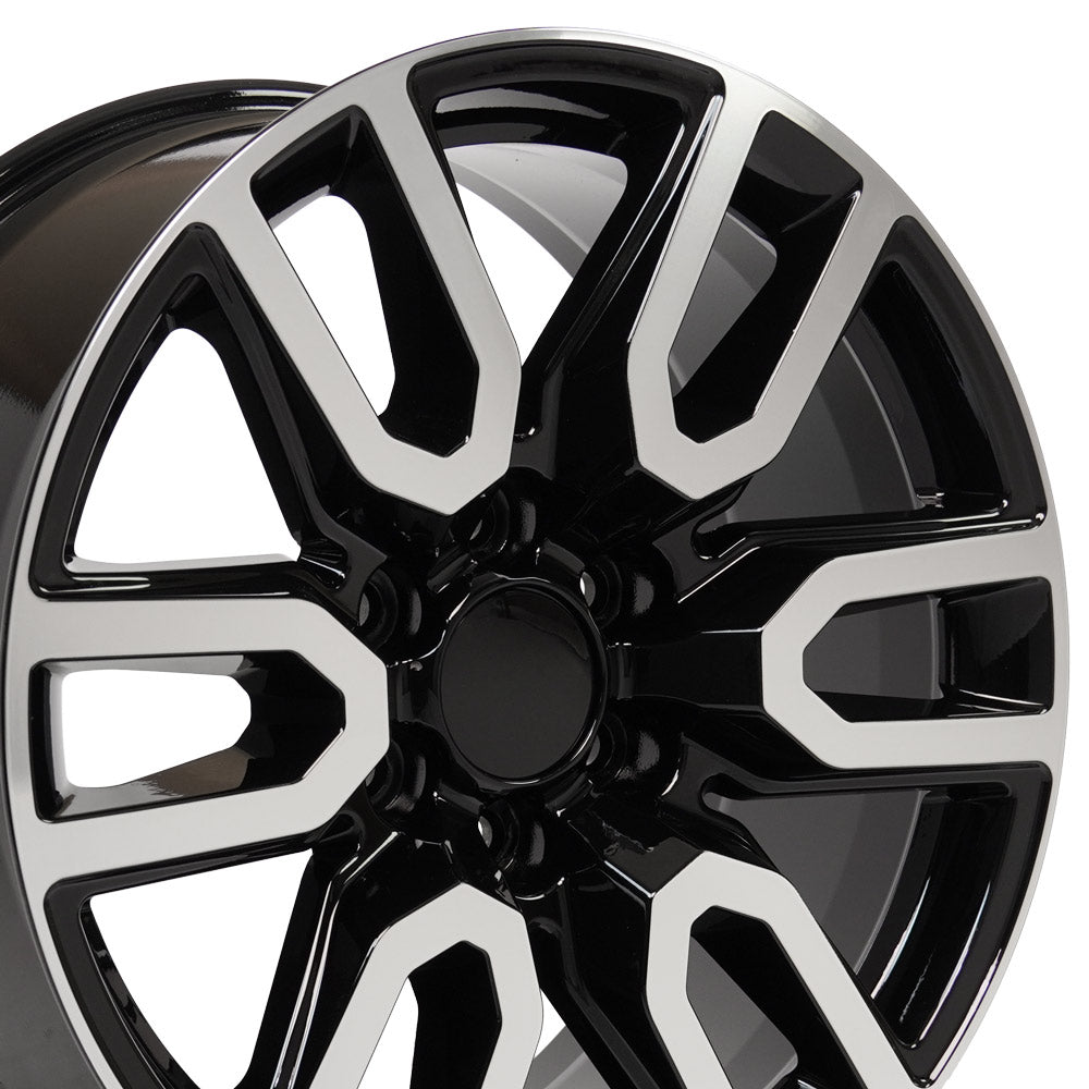 20" Fits GMC Sierra Rim - CV36 20x9 Black Machined Sierra Wheel