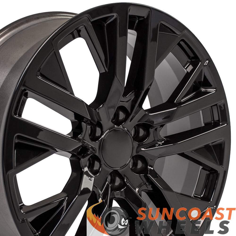 22" Rim Fits Next Gen Sierra CV38 22x9 Gloss Black Chevy Truck Wheel