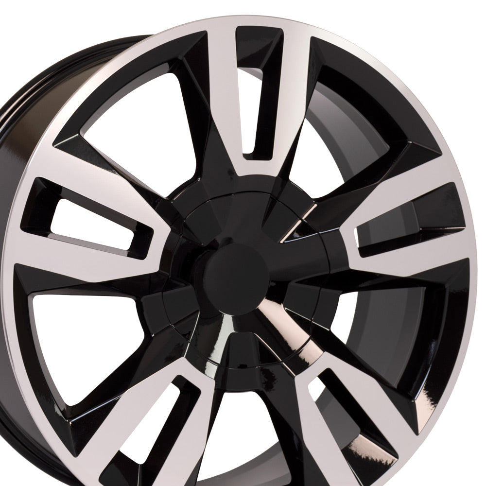 22" Rim fits Tahoe RST Rally Style Blk Mach'd 22x9 Wheel Hollander 5821