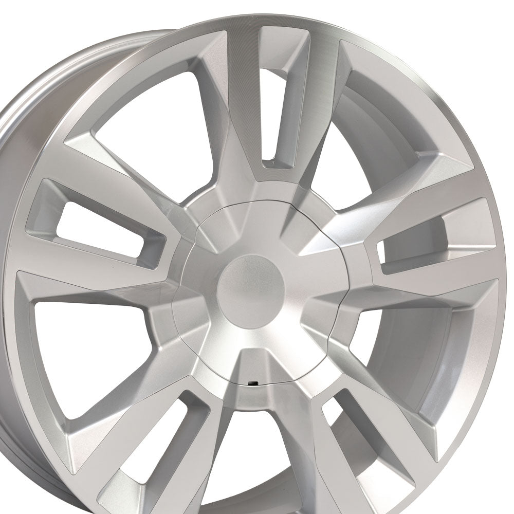 22" Rim fits Tahoe RST Rally Style Silver Mach'd 22x9 Wheel Hollander 5821