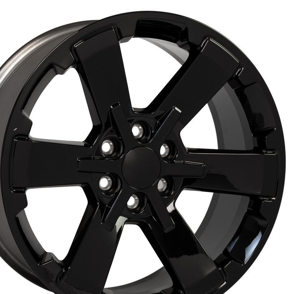 22" Rim fits Silverado Rally Style Black 22x9 Wheel Hollander 5662