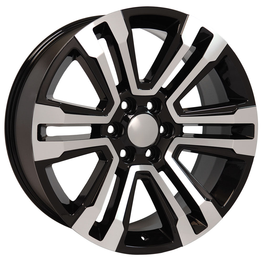 22" fits GMC - Denali Wheel - Black Machined Face 22x9