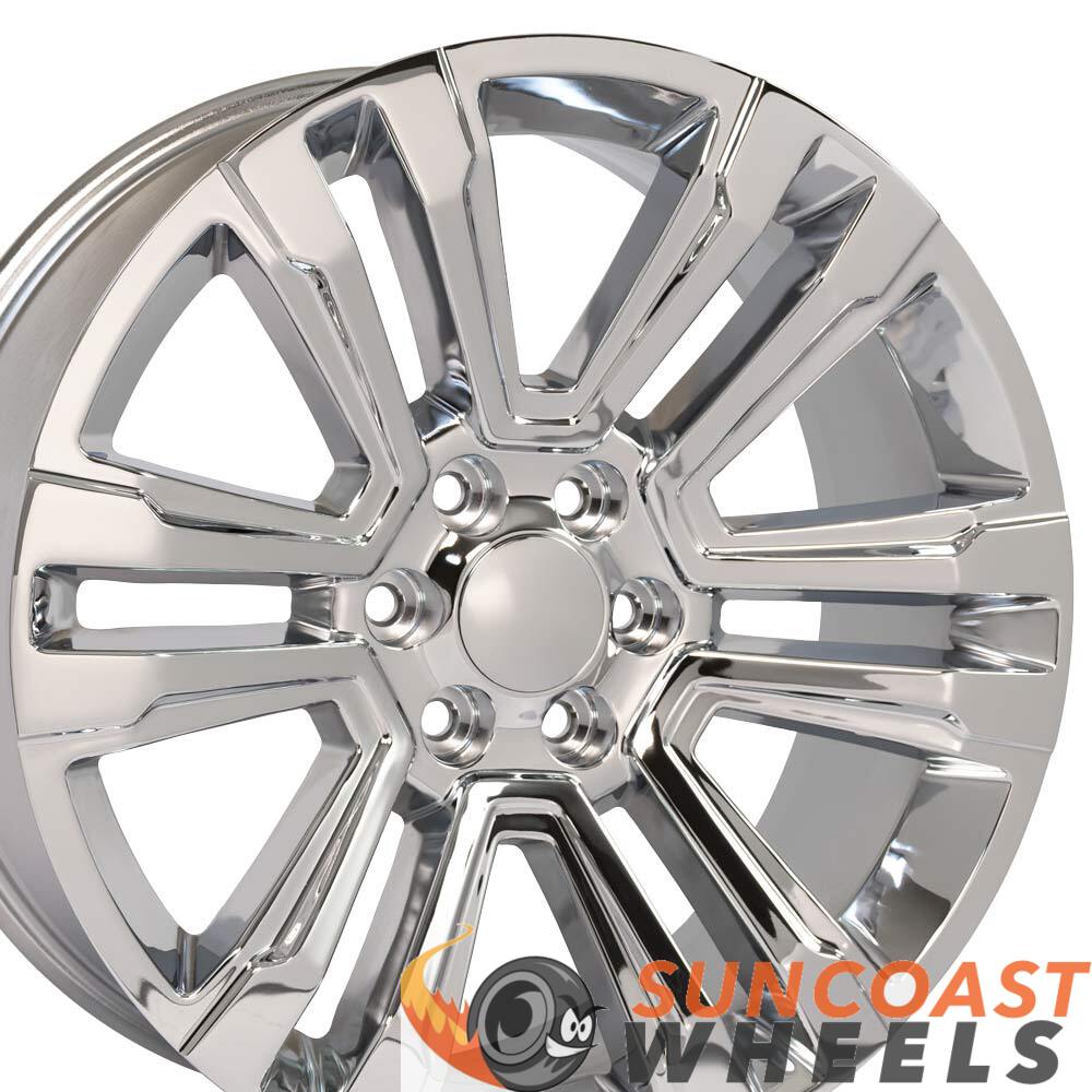 24" Fits GMC Yukon Denali Wheel CV44 24x10 Chrome Yukon Rim ET24