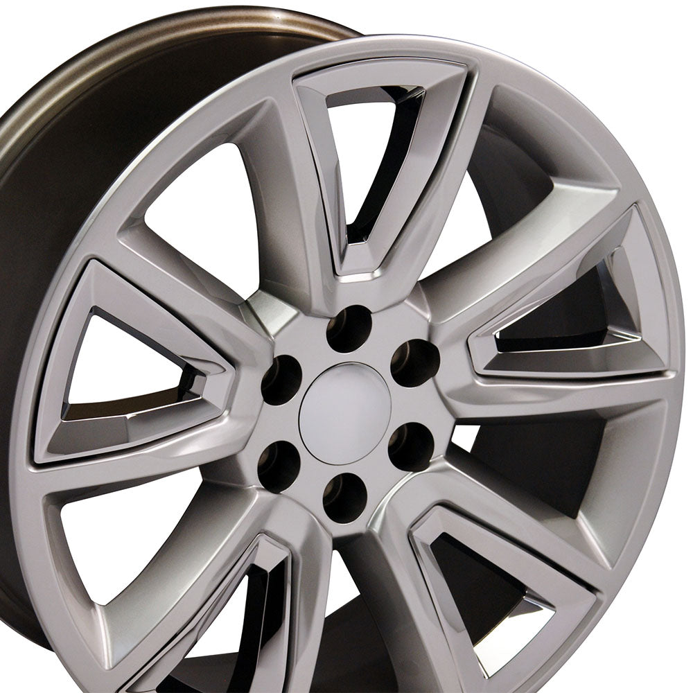 20" Fits Chevrolet - Tahoe Style Wheel - Hyper Black with Chrome Inserts 20x8.5