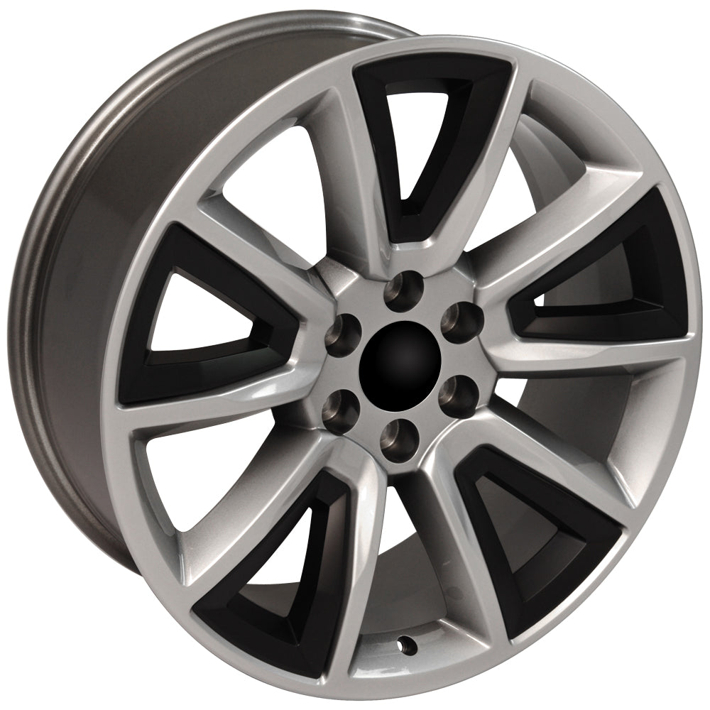 22" Fits Chevrolet - Tahoe Style Wheel - Hyper Black with Satin Black Inserts 22x9
