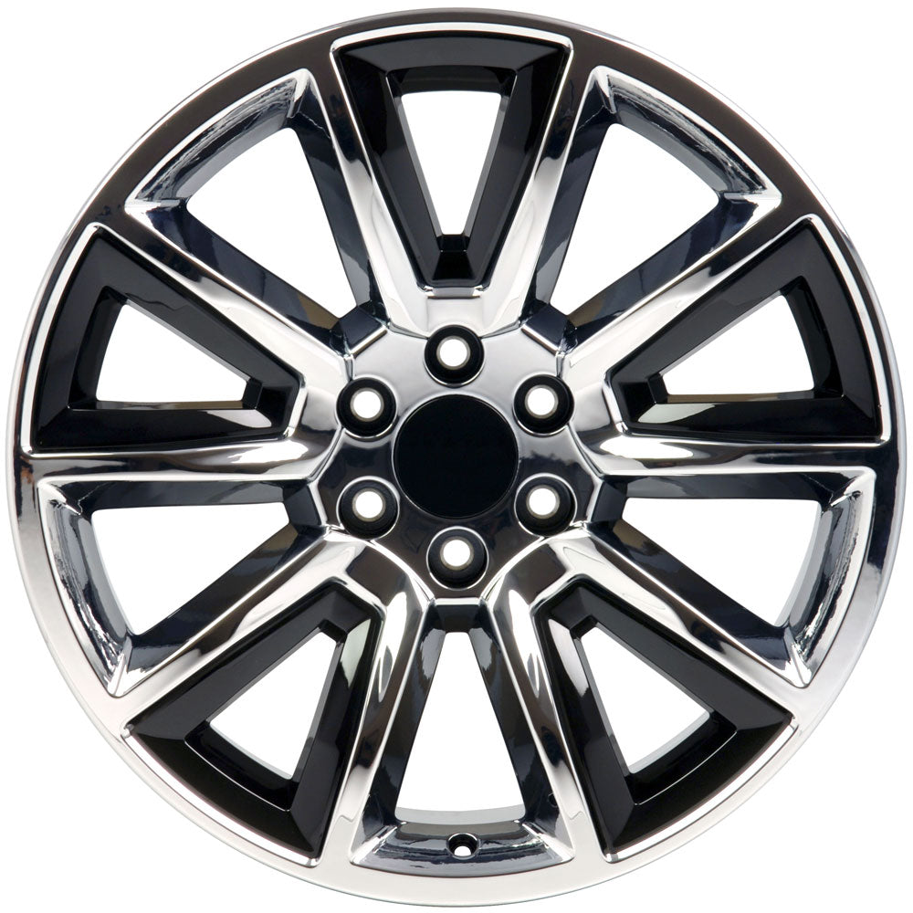 22" fits Chevrolet - Tahoe Wheel - Chrome with Black Inserts 22x9