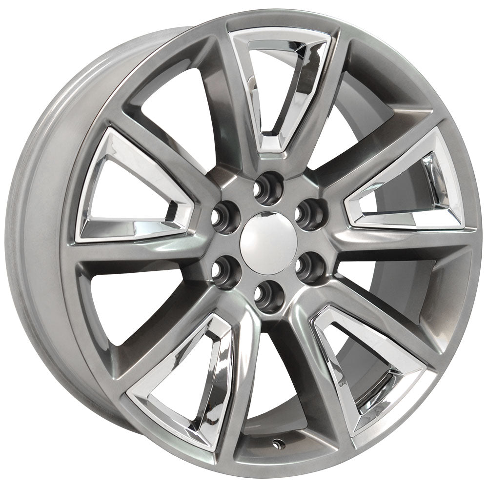 22" fits Chevrolet - Tahoe Wheel - Hyper Black with Chrome Inserts 22x9