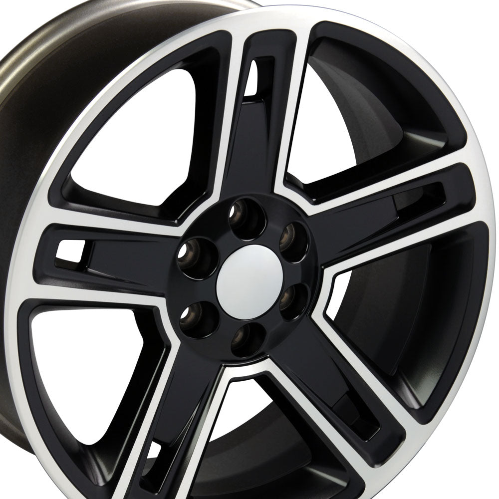 22" Fits Chevrolet - Silverado Style Wheel - Satin Black Machined Face 22x9