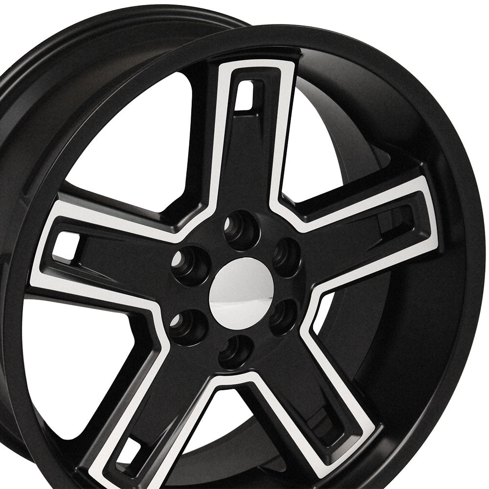 22" Fits Chevrolet - Silverado Deep Dish Wheel - Satin Black Machined Face 22x9.5