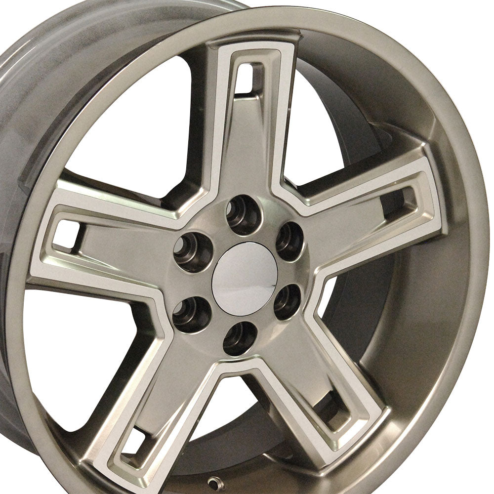 22" Fits Chevrolet - Silverado Deep Dish Wheel - Hyper Black Machined Face 22x9.5