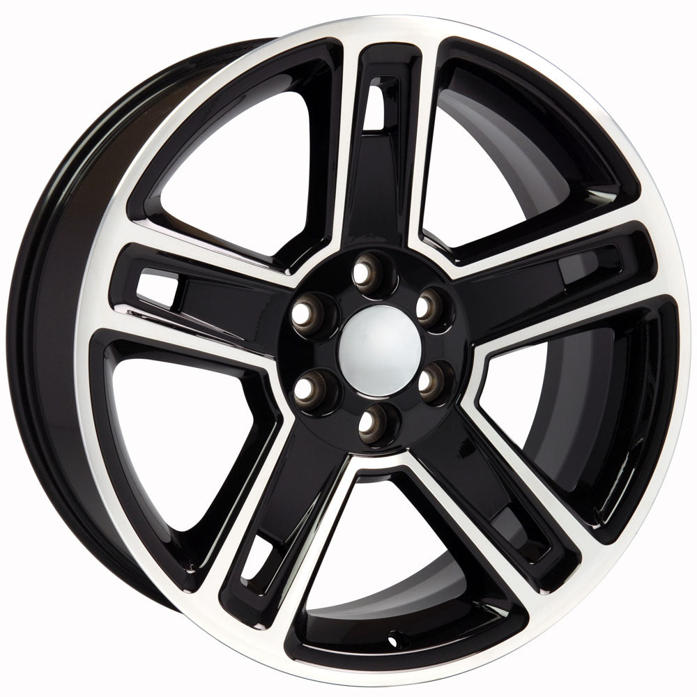 22" fits Chevrolet - Silverado Wheel - Black Machined 22x9