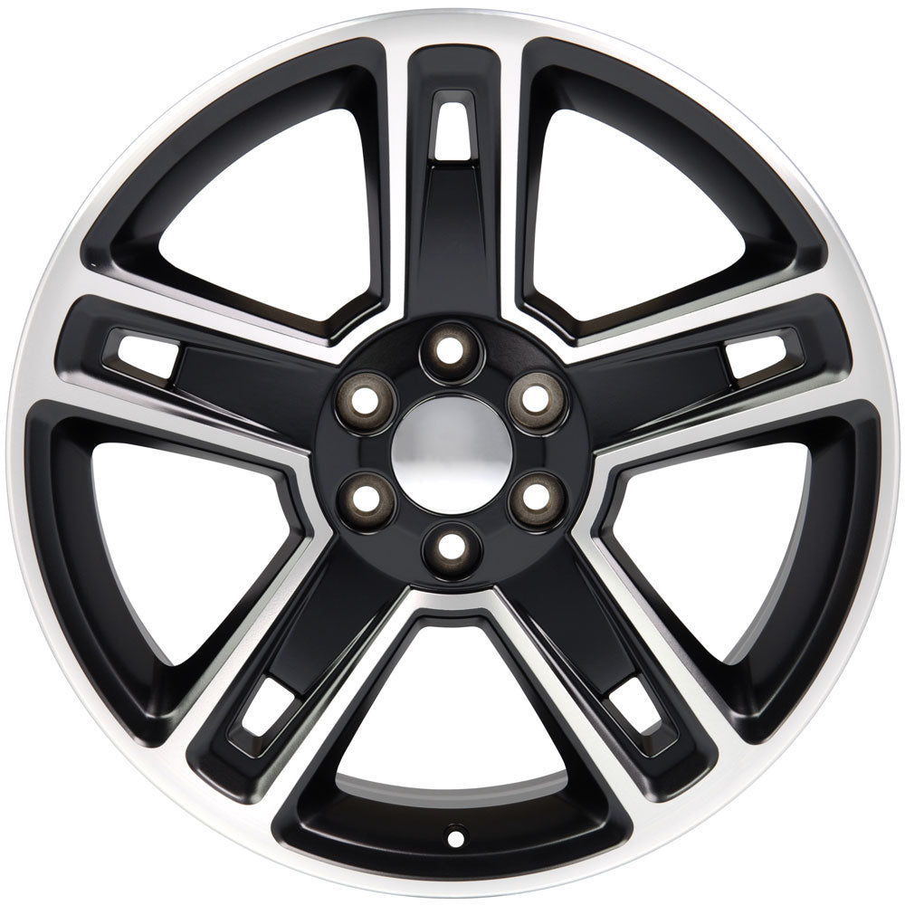 22" fits Chevrolet - Silverado Wheel - Satin Black Machined 22x9