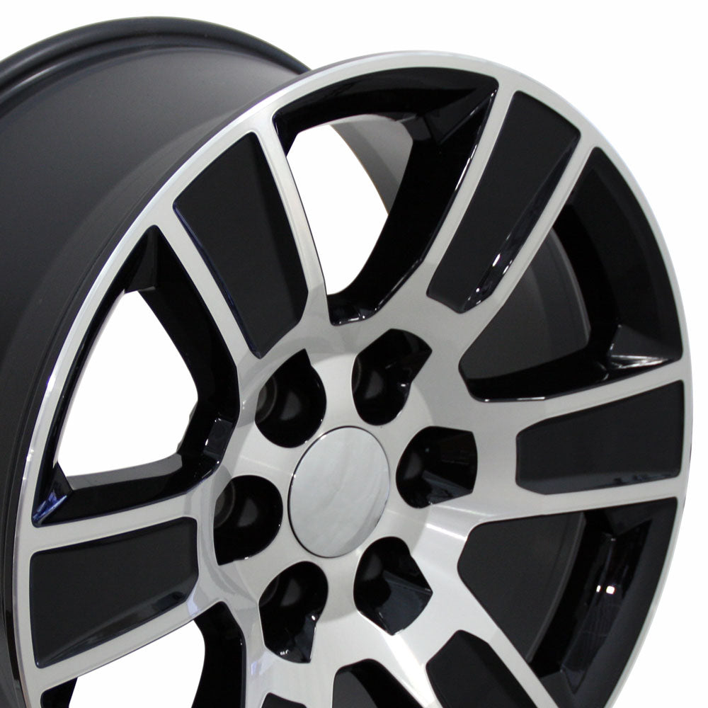 20" Fits GMC - Sierra Style Wheel - Black with a Mach'd Face 2x9