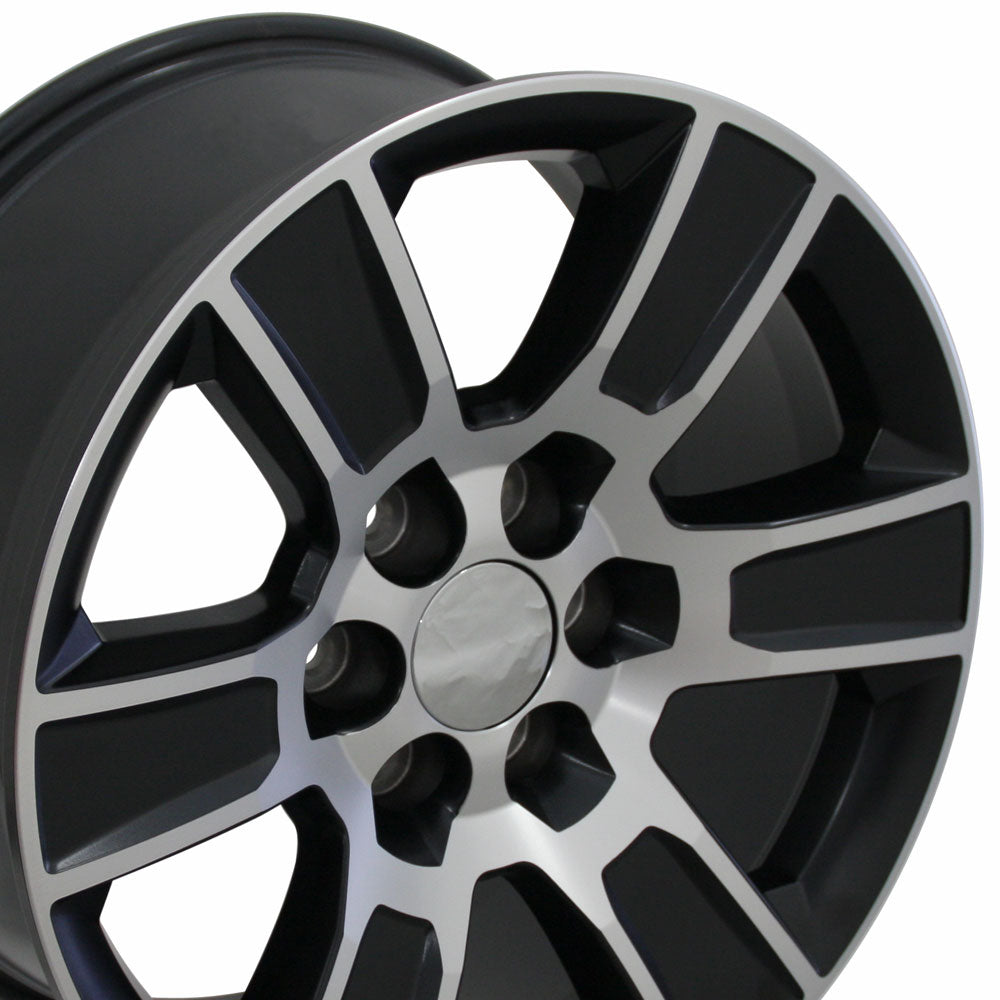 20" Fits GMC - Sierra Style Wheel - Satin Black with a Mach'd Face 2x9